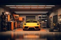 Photo of car garage complete with workshop equipment