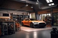 Photo of car garage complete with workshop equipment