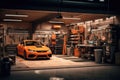 Photo of car garage complete with workshop equipment