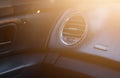 Car`s air condition hole and Airbag symbol on Chevrolet cruise dashboard with sunlight flare, Bangkok, Thailand November 25, 2017