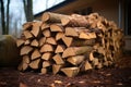 photo of carefully stacked firewood