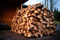 photo of carefully stacked firewood