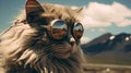 Brown Cat In Sunglasses: A Visionary Landscape With Machine Age Aesthetics