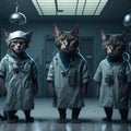 Ai generated cats dressed up in medical scrubs and stethoscopes