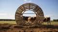 A Photo of a Cattle Round Bale Feeder