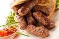 Photo of Cevapi, cevapcici, traditional Balkan food - delicius Royalty Free Stock Photo