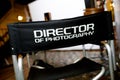 Photo of chair `Director of photography` Royalty Free Stock Photo