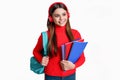 photo of cheerful teen girl having school education. teen girl has school education. Royalty Free Stock Photo