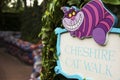 Cheshire cat Sign on Disneyland Paris