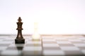 Photo of chess king pawns on the chess board game Royalty Free Stock Photo