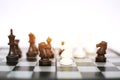 Photo of chess pawns on the chess board game Royalty Free Stock Photo