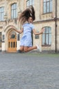 photo of childhood happiness of carefree teen girl. childhood happiness of teen girl. Royalty Free Stock Photo