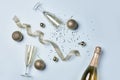 a photo of christmas decorations with champagne and wine Royalty Free Stock Photo