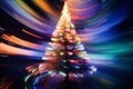 a photo of a christmas tree lit up with colorful lights Royalty Free Stock Photo