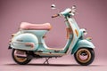 Photo Classic Vespa Motocycle in pastle Color, Generative Ai