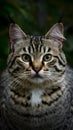 Photo Close up portrait captures undomesticated cats wild essence