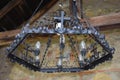 Close up view to chandelier with details