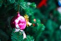 Photo of Closeup Christmas ball from Christmas tree Royalty Free Stock Photo