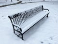 Cold Park Bench After the Snow Storm Royalty Free Stock Photo