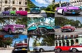 Photo collage from Cuba with vintage cars Royalty Free Stock Photo