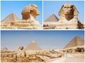 Photo Collage of the Great Sphinx in Giza. Cairo. Egypt Royalty Free Stock Photo