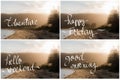 Photo Collage of Handwritten motivational texts Royalty Free Stock Photo