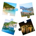 Photo collage of Ithaca Ionian islands Greece Royalty Free Stock Photo