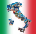 Photo collage made of Italy travel landmarks Royalty Free Stock Photo