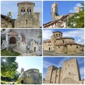 PHOTO COLLAGE OF MEDIEVAL MONUMENTS IN BURGOS PROVINCE Royalty Free Stock Photo