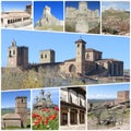 PHOTO COLLAGE OF MEDIEVAL MONUMENTS IN GUADALAJARA PROVINCE Royalty Free Stock Photo