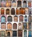 Photo collage of old doors Royalty Free Stock Photo