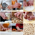 Photo collage of pasta products Royalty Free Stock Photo