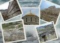 Photo Collage travel South coast of Crimea. Ruins Chersonesus Taurica. Can be used for the design of covers, brochures