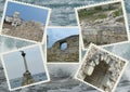 Photo Collage travel South coast of Crimea. Ruins Chersonesus Taurica. Can be used for the design of covers, brochures