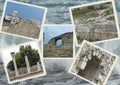Photo Collage travel South coast of Crimea. Ruins Chersonesus Taurica. Can be used for the design of covers, brochures