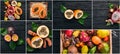 Photo collage Tropical Fruits.