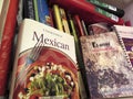 Mexican Cookbooks Filling the Shelf Royalty Free Stock Photo