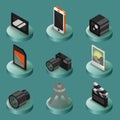 Photo color isometric icons