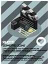 Photo color isometric poster