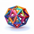 Colorful 3d Geometric Sphere With Esoteric Symbolism And Vibrant Assemblages Royalty Free Stock Photo