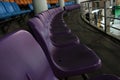 Photo of colorful benches or chairs on the podium at a sports stadium Royalty Free Stock Photo