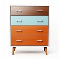 Contemporary Candy-coated Wooden Dresser With Drawers