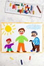 Photo of colorful drawing: Aging process and life cycle.