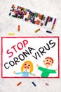 Colorful drawing: Stop coronavirus