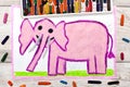 Drawing: Smiling pink elephant Royalty Free Stock Photo