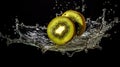 Photo of a colorful mixture of kiwifruit and water