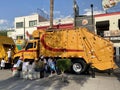 Colorful Orange Garbage Truck