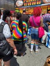 Colorful People Waiting for Food at the Capital Pride Festival in Washington DC