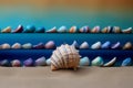 colorful sea shell collection ai generated Royalty Free Stock Photo