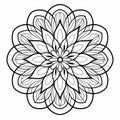 Black And White Flower Mandala Coloring Book Page